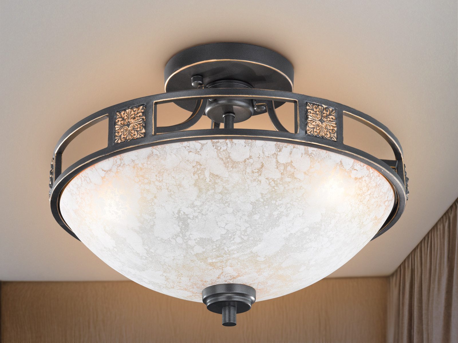 TRIO Leuchten LED Deckenleuchte, LED wechselbar, Warmweiß, groß-e nostalgis günstig online kaufen