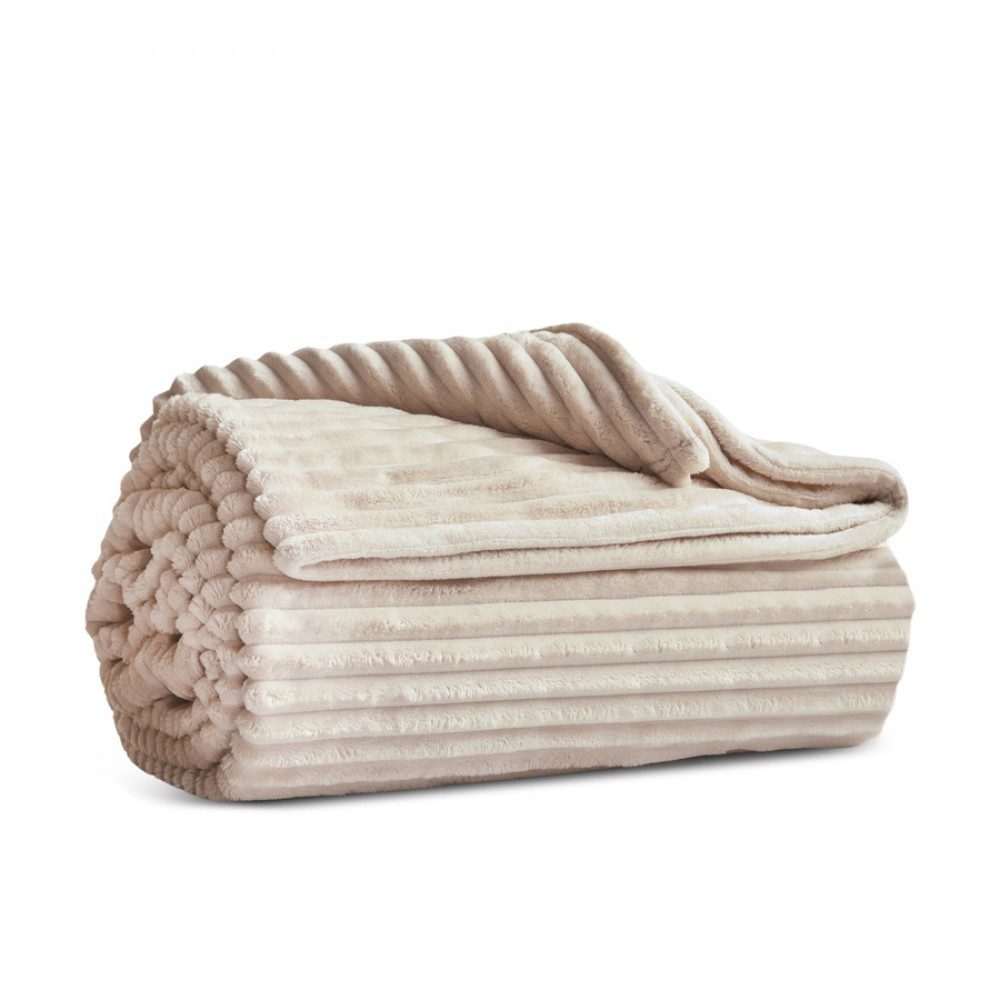Karaca Tagesdecke Karaca Ruby Stripe Wellsoft Einzel Decke Tagesdecke Ecru günstig online kaufen