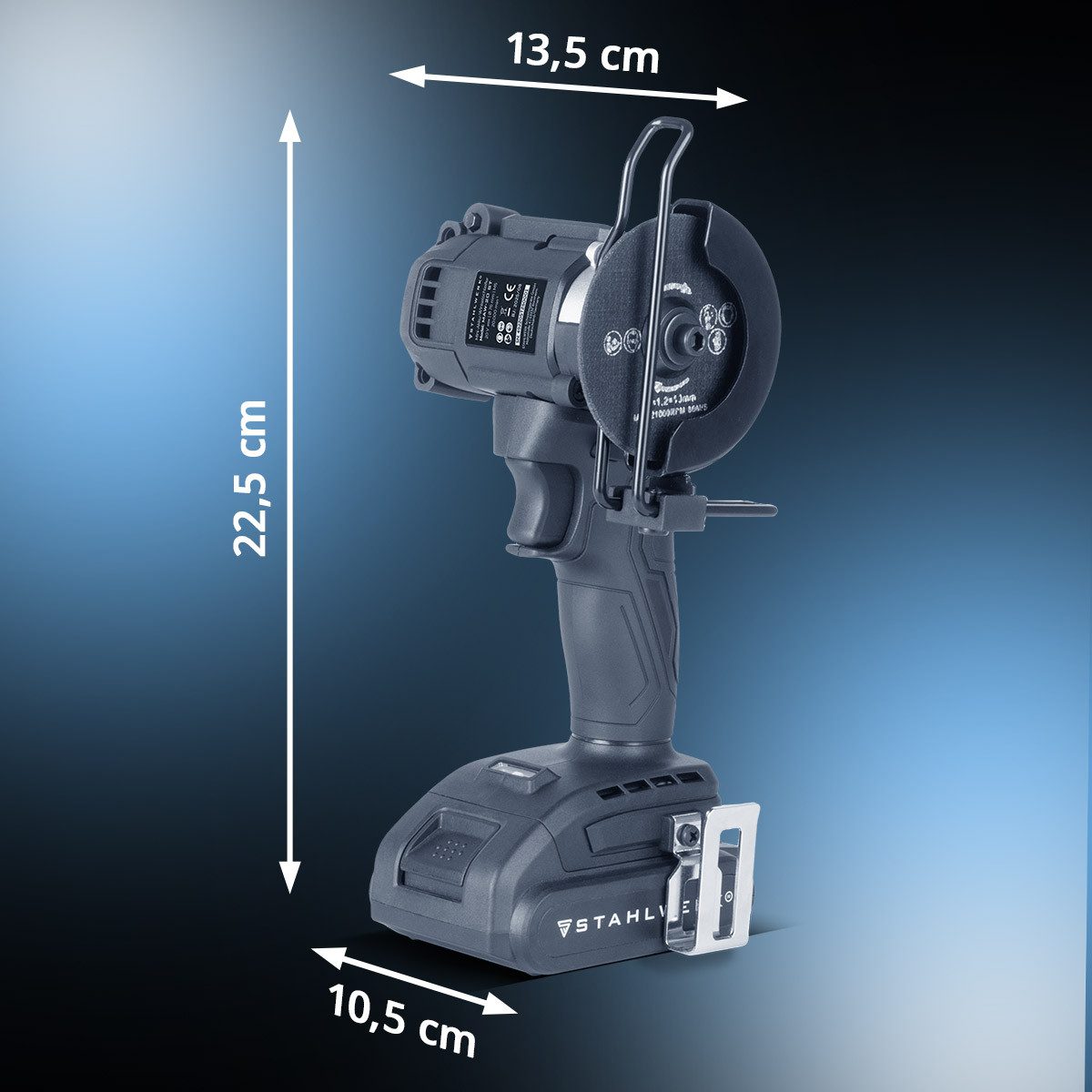 STAHLWERK Akku-Winkelschleifer Mini Brushless Handwinkelschleifer 20Volt 2Ah, max. 20000 U/min, (1 tlg) – Bild 5 von 5