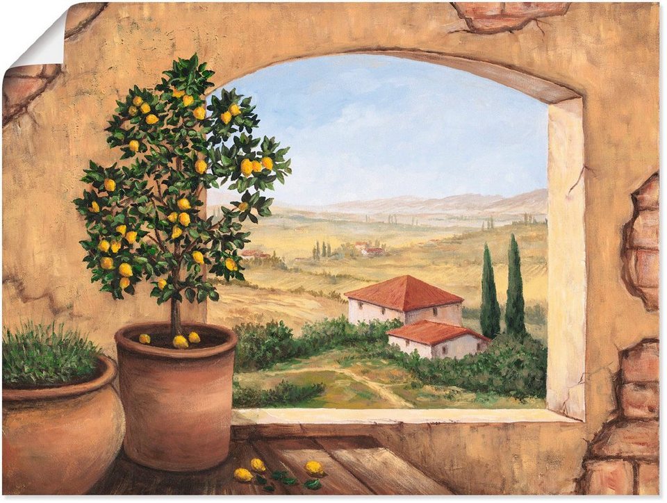 Artland Wandbild Fenster in der Toskana, Fensterblick (1 St)