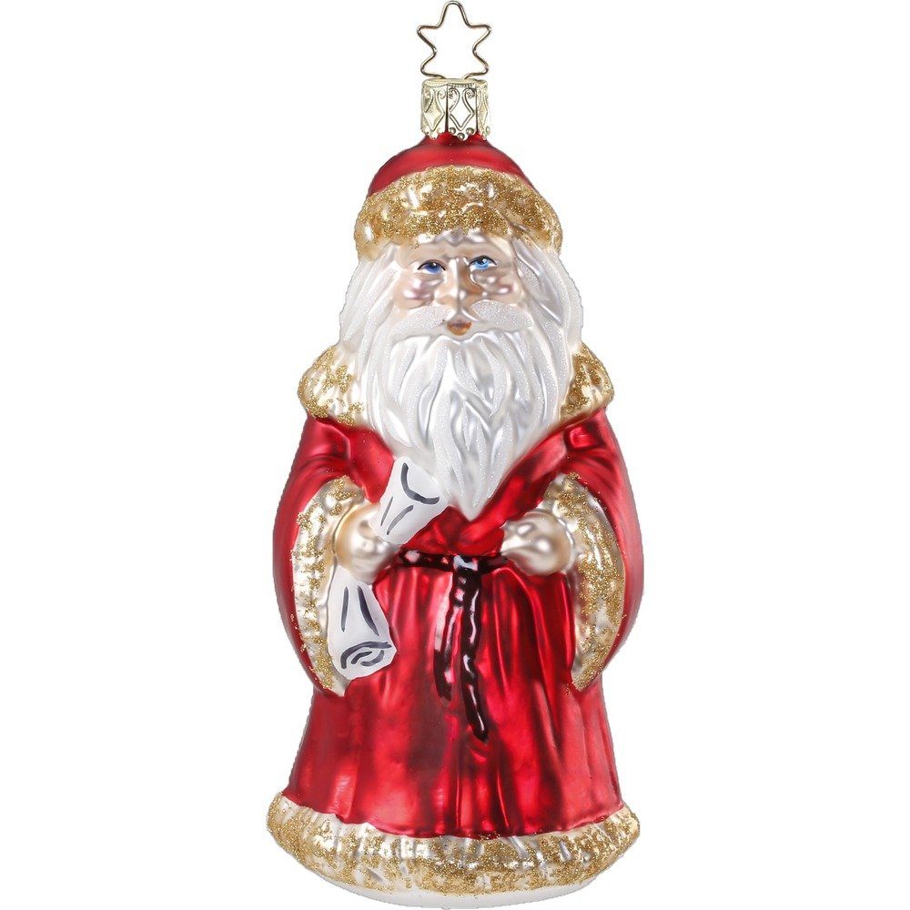 INGE-GLAS® Christbaumschmuck, Christbaumschmuck Weihnachtsmann Glas 14.5cm rot, 1 Stück