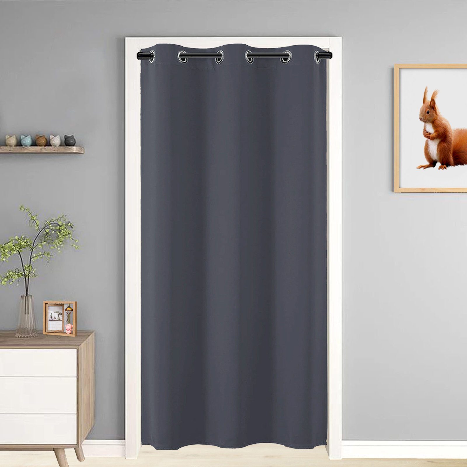 Rosnek Türvorhang Verdunkelung, thermisch isoliert, Öse (1 St), H×B: 203×13 günstig online kaufen