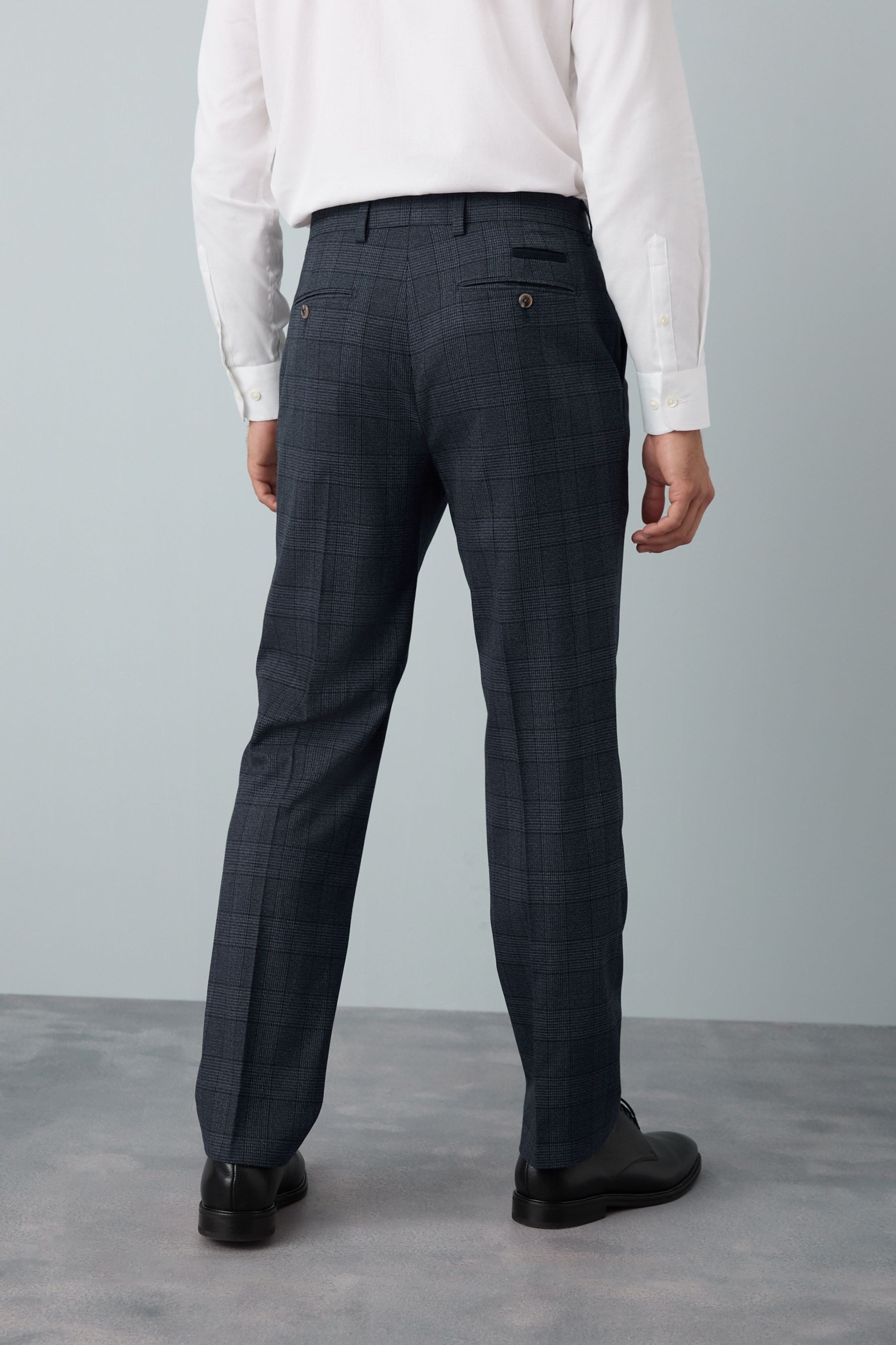 Next Anzughose Tailored Fit Anzughose mit Karomuster und Besatz (1-tlg)