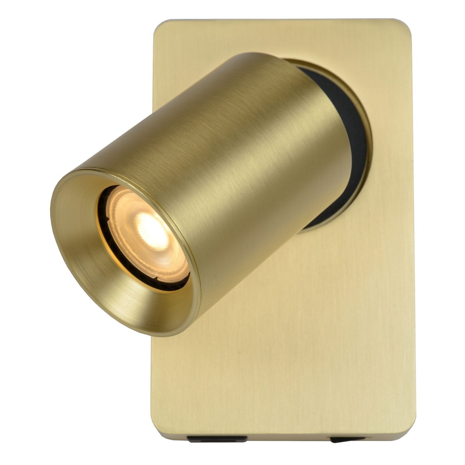 Licht-Erlebnisse Wandstrahler RADIN, Warmweiß, Aluminium GU10 verstellbar in Messing 2200 K warmweiß 320 lm Modern