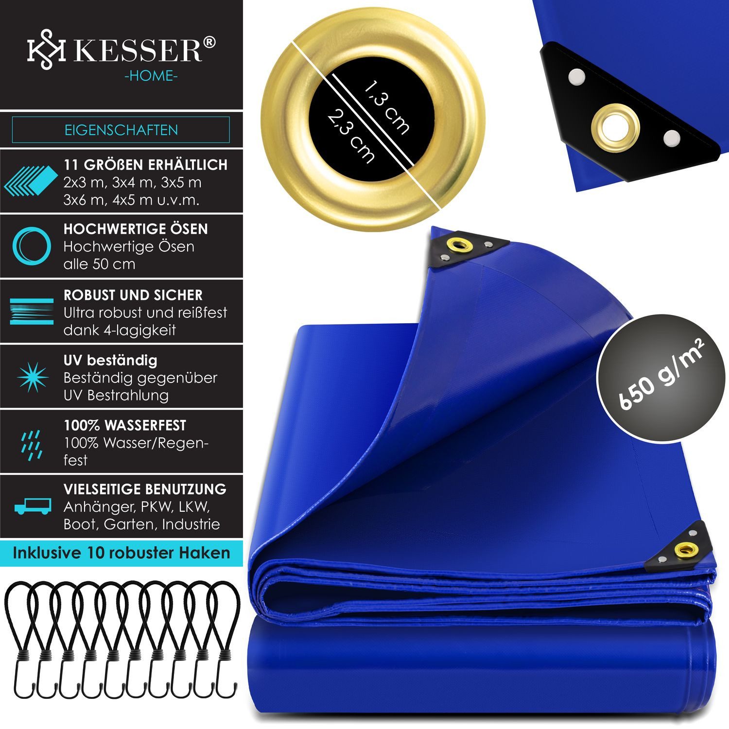 KESSER Schutzplane, Premium Abdeckplane mit Ösen, günstig online kaufen
