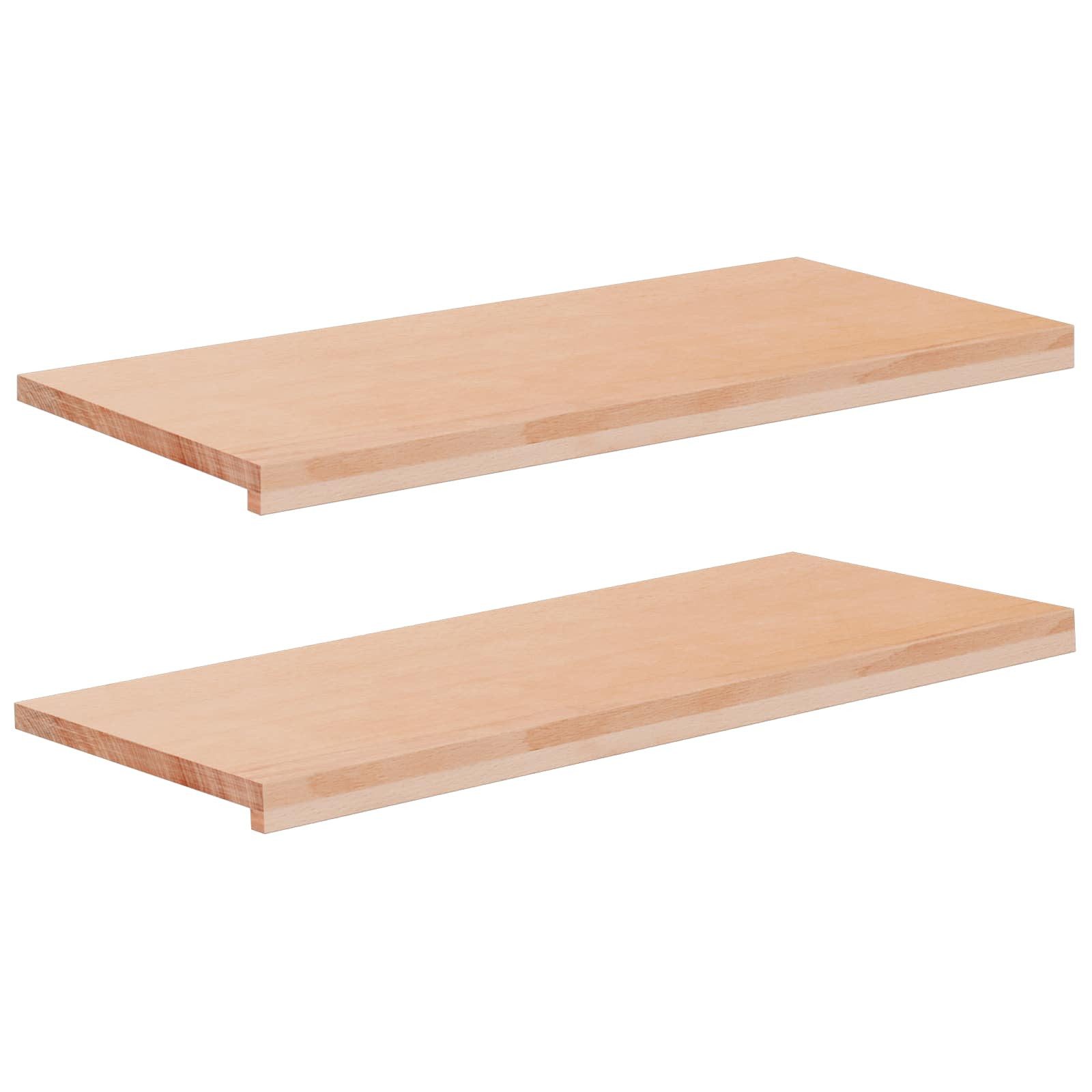 vidaXL Fensterbank Fensterbänke 2 stk. Natur 100 x 40 x 2 cm Massivholz Buche