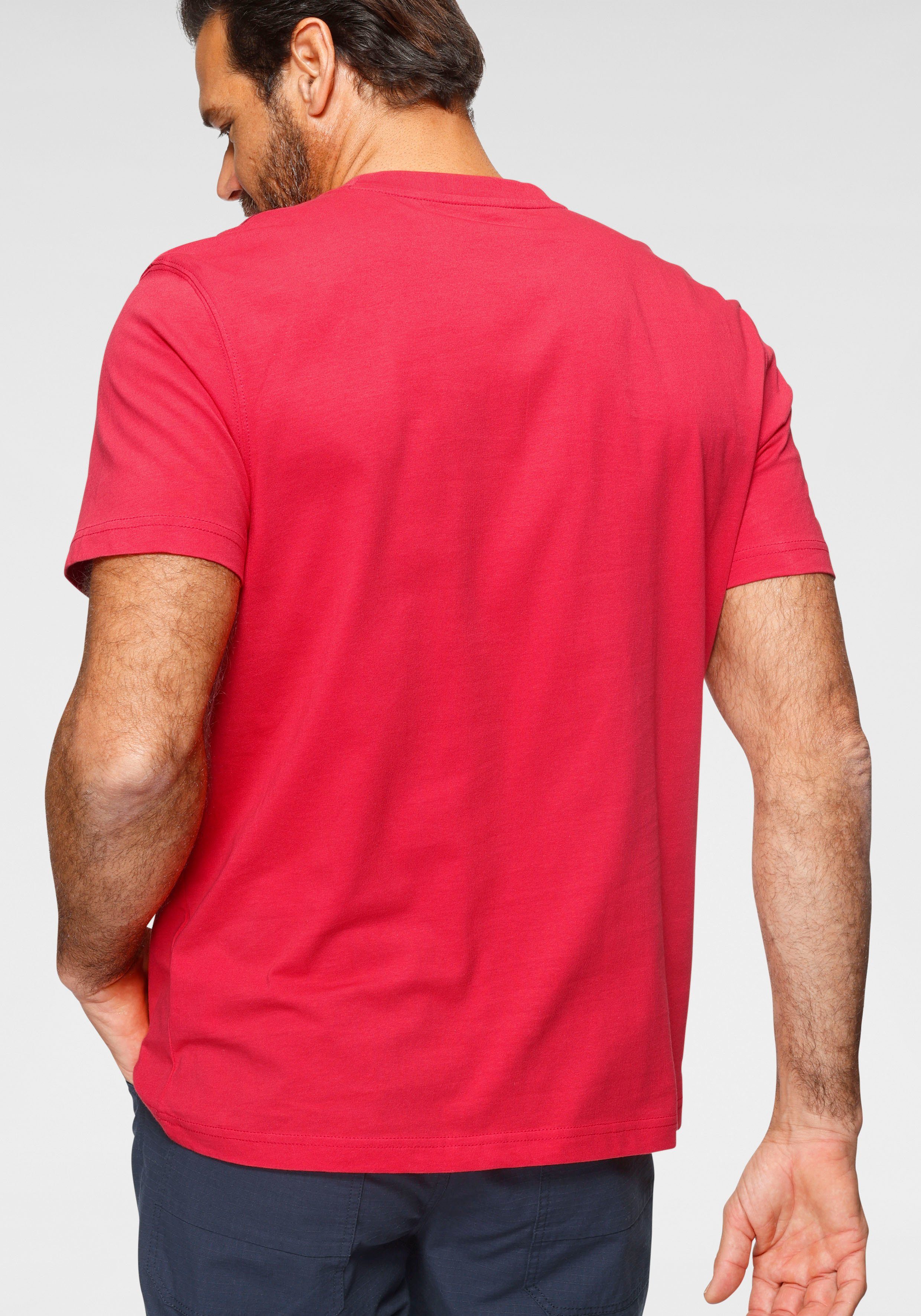 Man's World T-Shirt mit Brustprint rot
