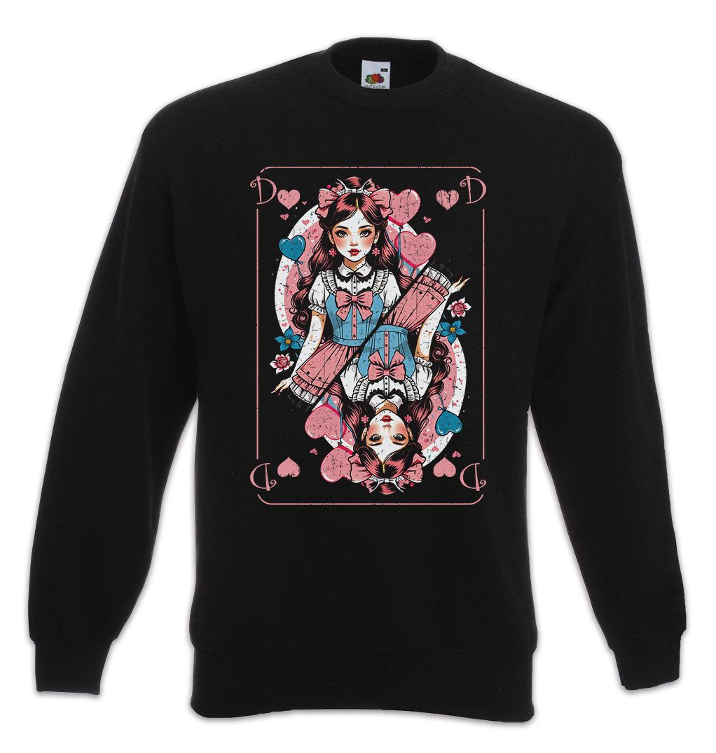 Sweatshirt Anime Queen Of Hearts Card Sweatshirt Poker Karte Spielkarte Manga