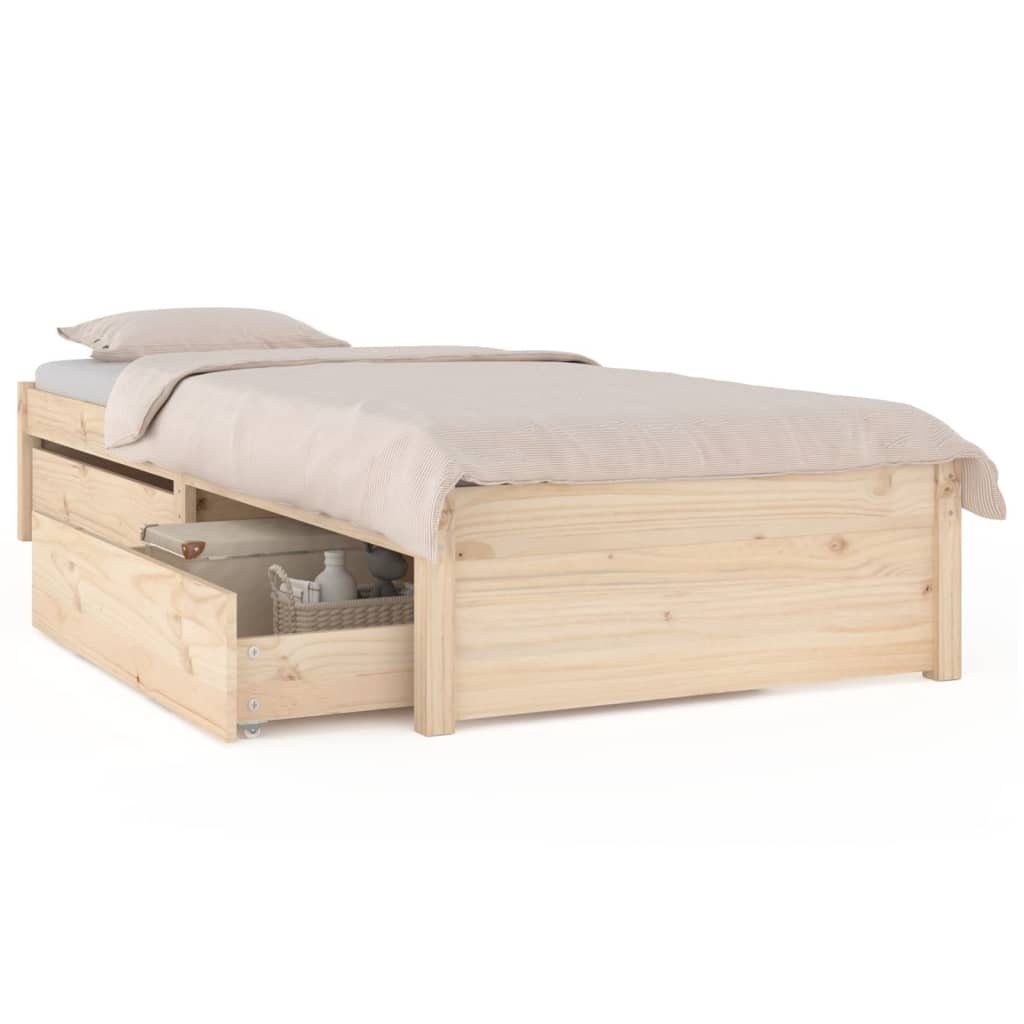 vidaXL Bettgestell Bett mit Schubladen 90x190 cm 3FT Single Bett Bettgestel günstig online kaufen