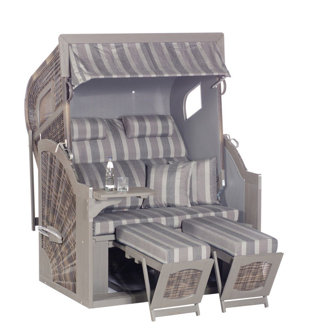 SonnenPartner Strandkorb Sunny Smart Strandkorb 405 Z Comfort XL Pinie vintage-braun Stoff 1232, BxTxH: 135x90x165 cm