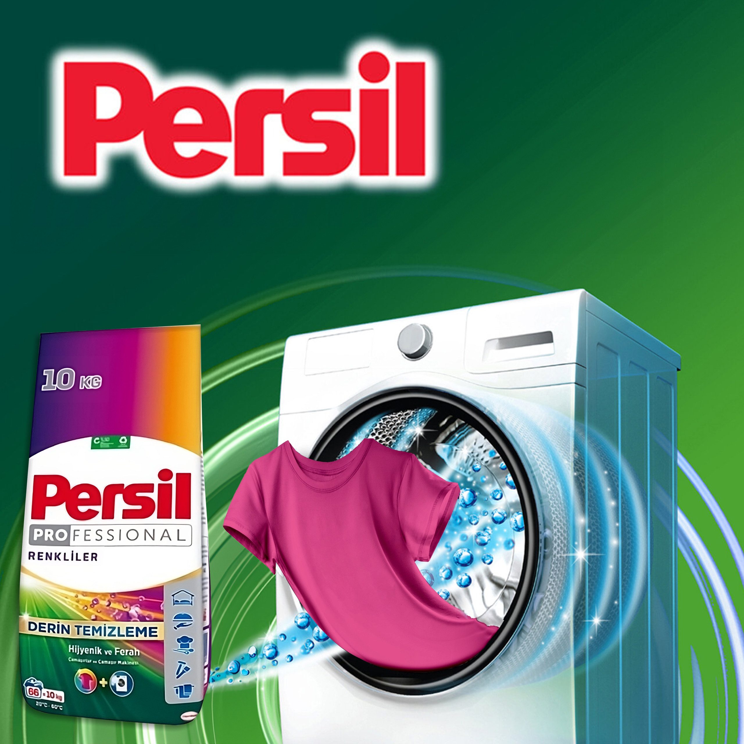 KomfortHome Persil Professional Deep Clean 10kg Waschpulver Weiß Color Rosenduft Vollwaschmittel (Universal Colorwaschmittel Tiefenreinigung XXL Vorratspackung, [- Deep Clean Technologie, Rosenduft, Professional Qualität, 10kg XXL)