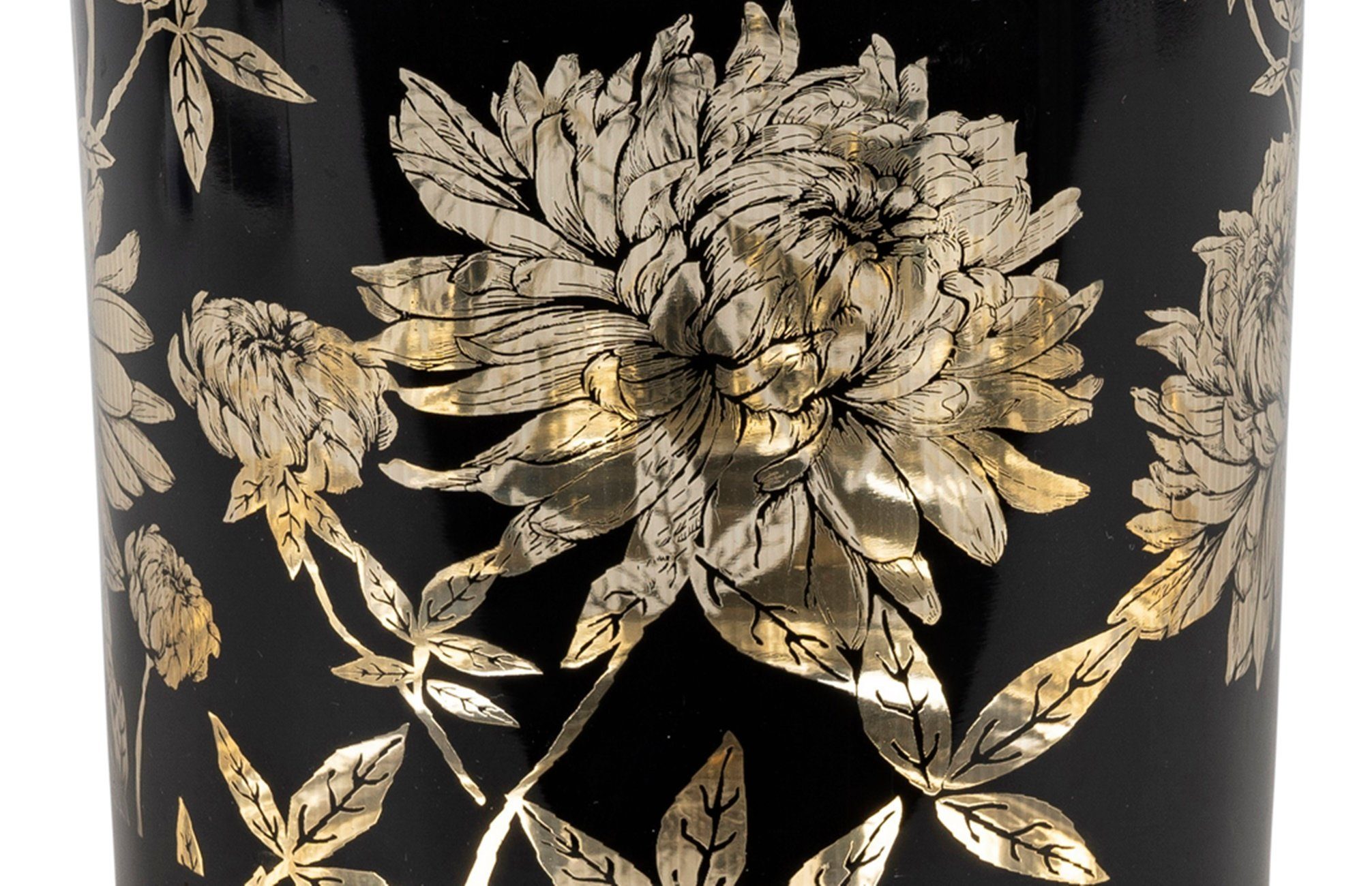 dekojohnson gold schwarz 15cm Kerzenhalter Windlichtglas Windlicht