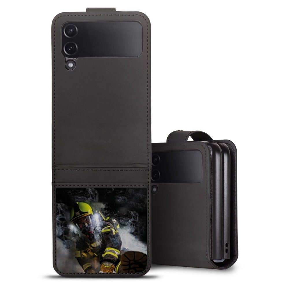 DeinDesign Handyhülle Feuerwehr Feuerwehrmann Feuer Smokediver, Samsung Galaxy Z Flip 4 Hülle Handy Flip Case Wallet Cover