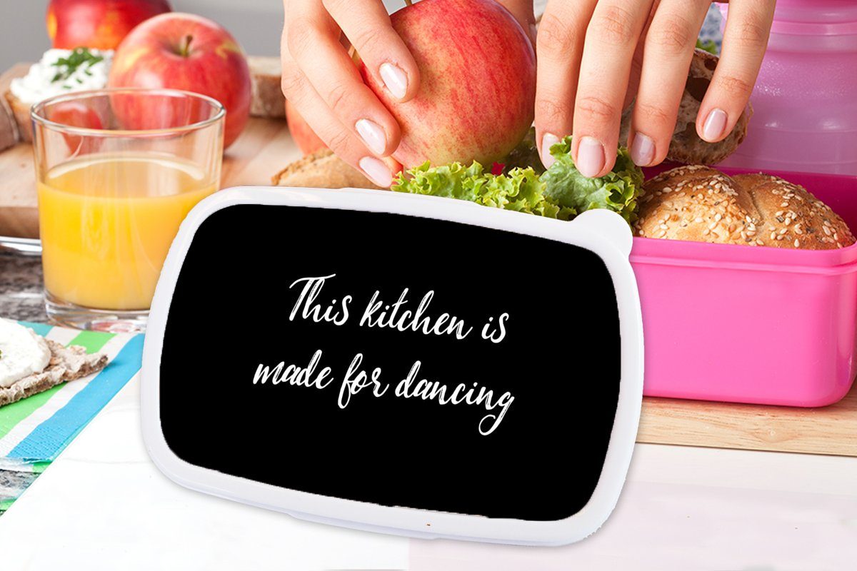 Tanzen Snackbox, Kinder, Brotdose (2-tlg), Küche -, Diese Brotbox - - für ist Lunchbox - rosa gemacht MuchoWow Erwachsene, zum Zitate Tanzen Kunststoff Mädchen, Kunststoff, Kochen