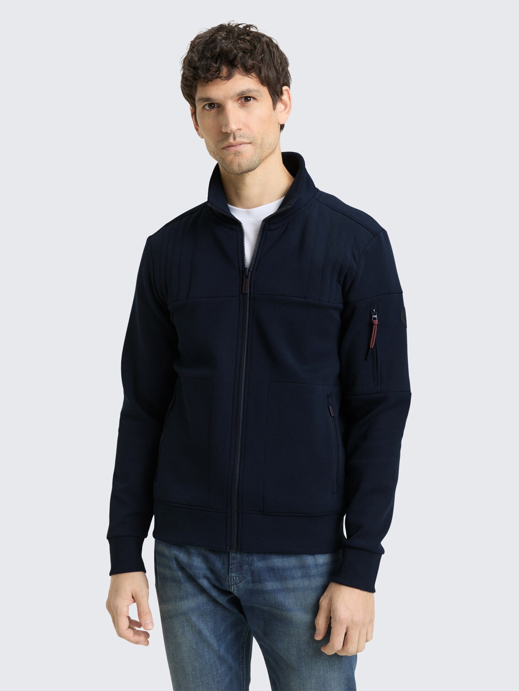 TOM TAILOR Sweatjacke Strick & Sweatshirts Sweatjacke mit Reißverschlusstas günstig online kaufen