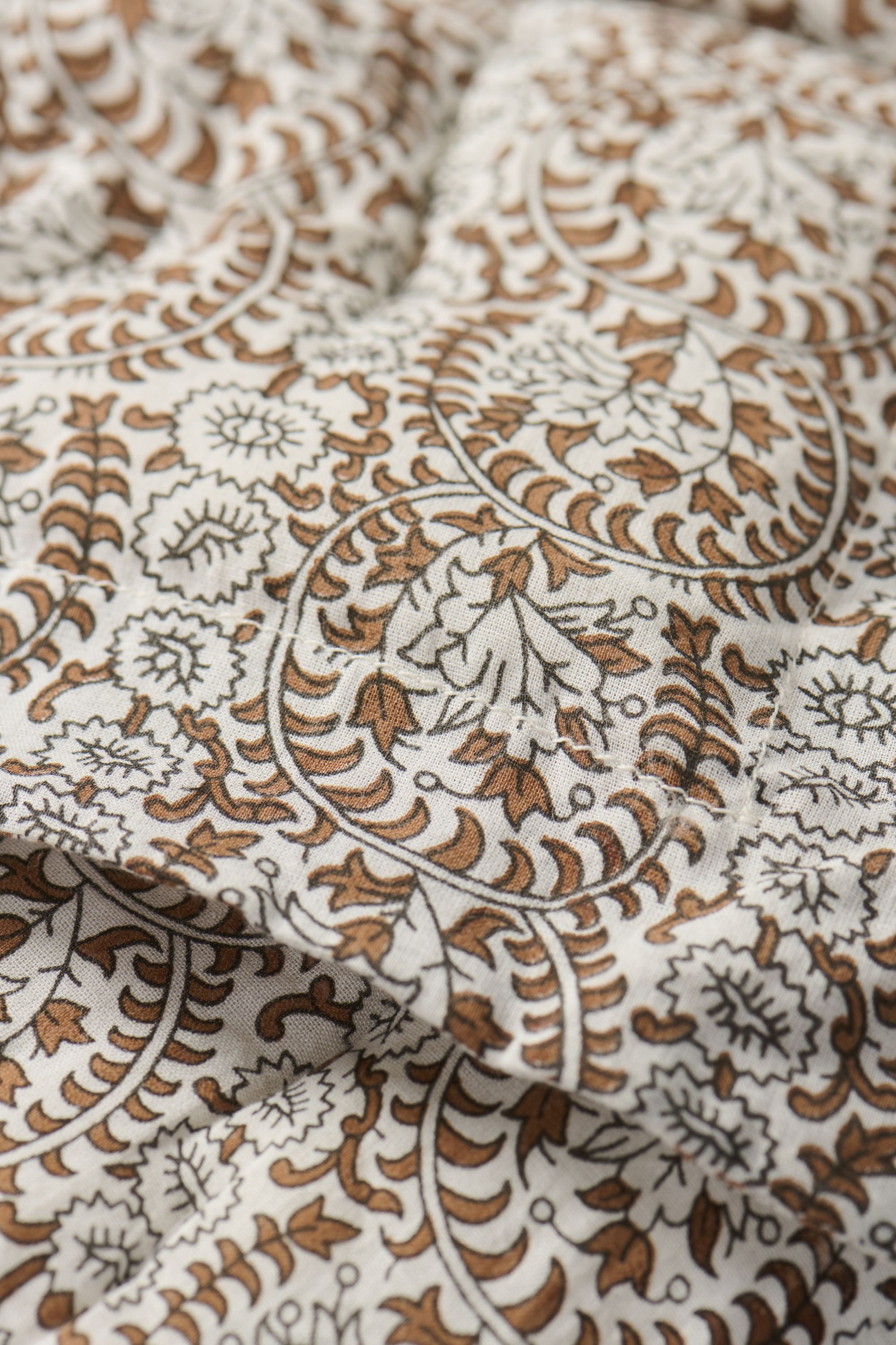 Ib Laursen Tagesdecke Ib Laursen - Decke Quilt Tagesdecke 170x130cm Braunes Blattmuster
