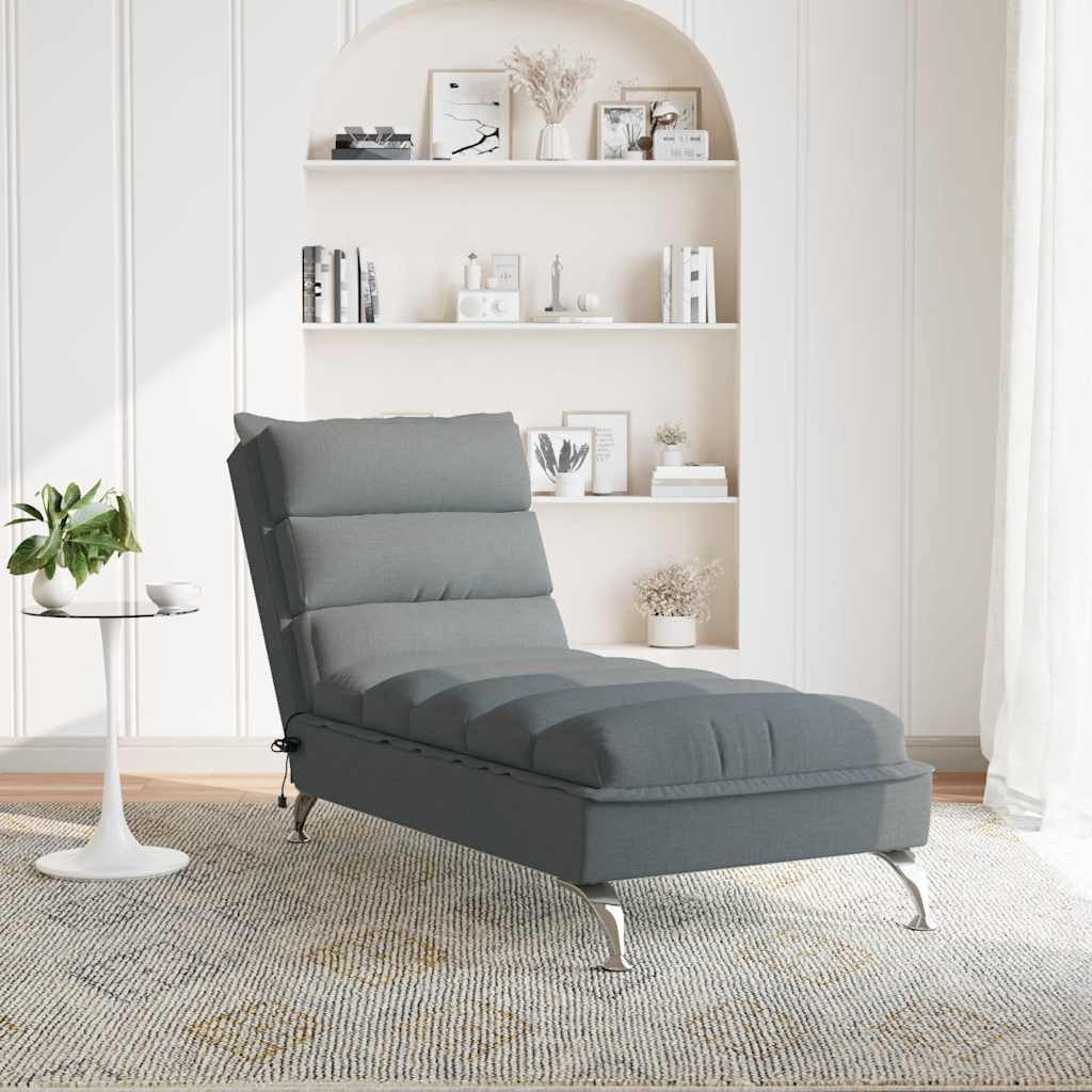 vidaXL Chaiselongue Massage-Chaiselongue mit Kissen Dunkelgrau günstig online kaufen