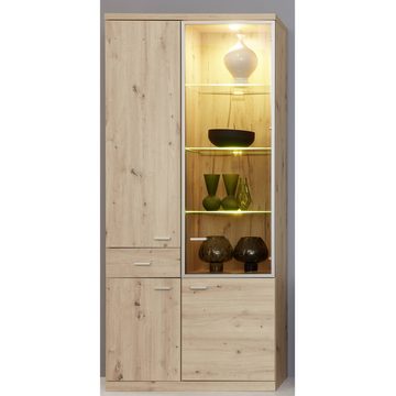 Lomadox Wohnwand ENNA-19, (5-St., 5-tlg), Wohnzimmer Set mit Glastüren und LED Beleuchtung, : 360/200/45 cm