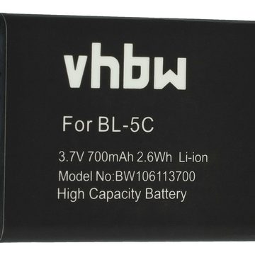 vhbw Ersatz für HX-N3650A, BA-01, HXE-W01 für Akku Li-Ion 700 mAh (3,7 V)