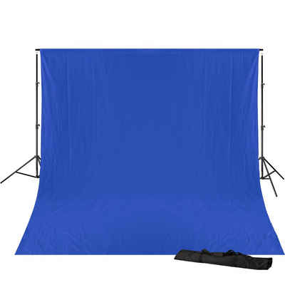 BRESSER Aufhängesystem BR-D23 Hintergrundsystem + Hintergrundstoff 3 x 6m Chromakey Blau