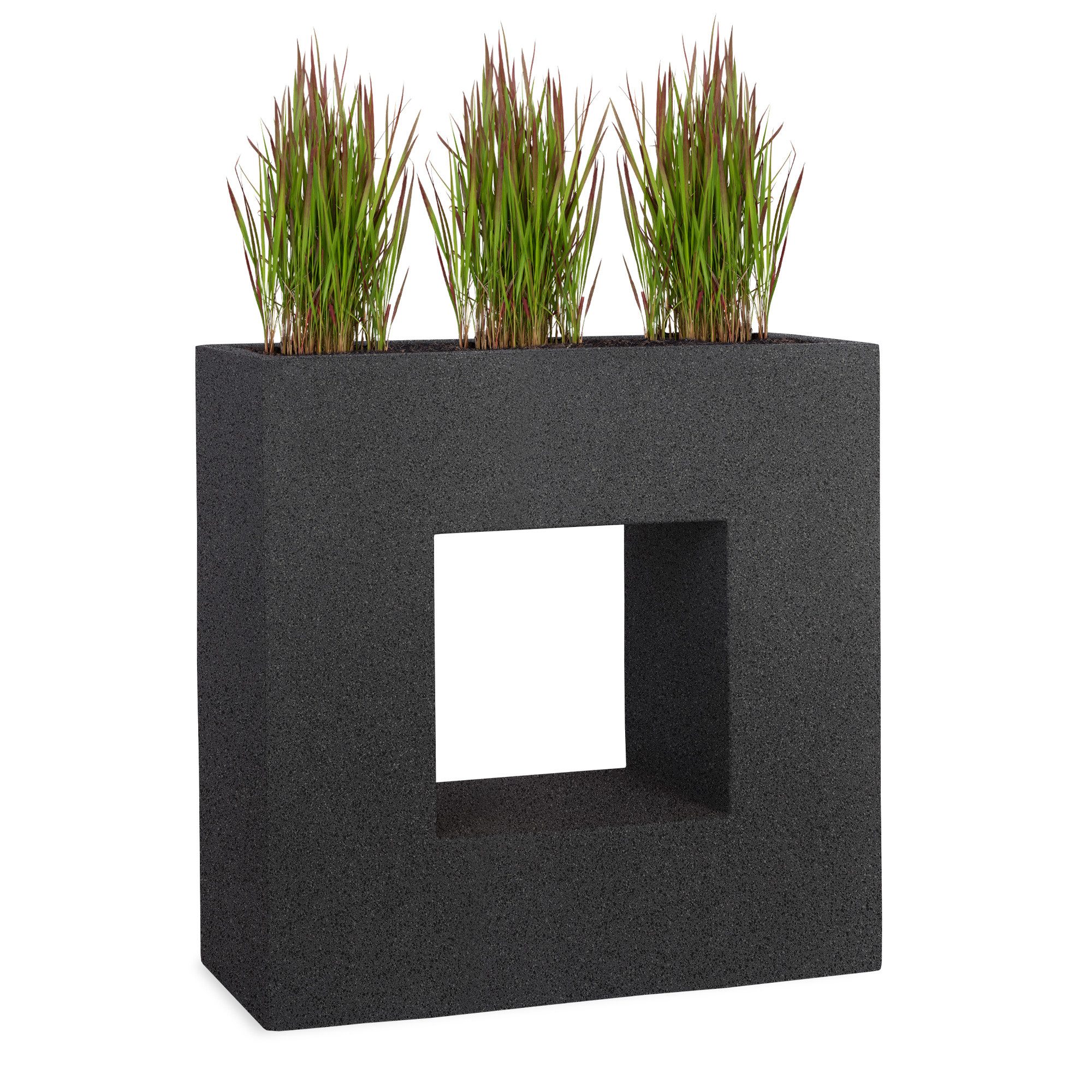 Pflanzwerk® Hochbeet Pflanzkübel VISTA Premium Blumenkübel aus Fiberglas mit Lotus-Effekt, Fiberglas - Handgefertigt - Rechteckig - Frostbeständig