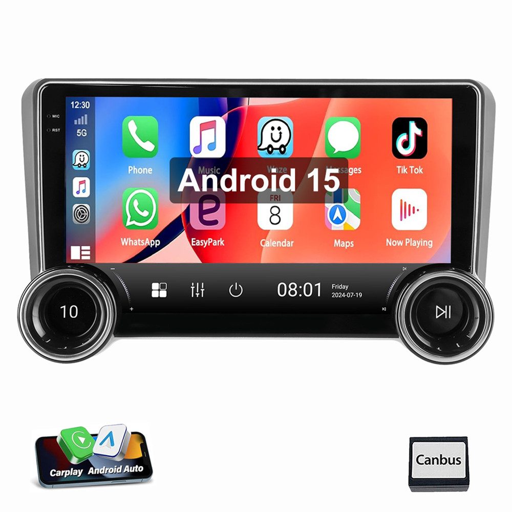 ESSGOO 10,1 Für Audi A4 S4 RS4 B6 B7 SEAT EXEO 4+64G Doppel-Drehregler Autoradio (RDS, Digitalradio (DAB), FM, Apple Carplay Android Auto GPS Navi WIFI BT EQ SWC)