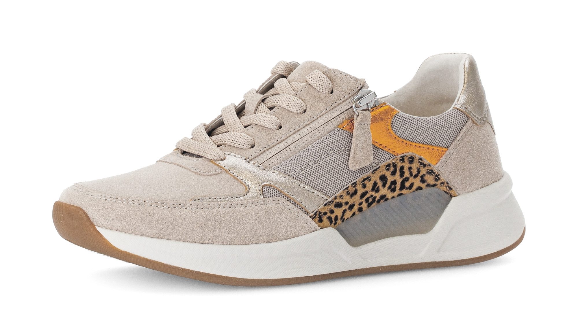 rollingsoft Keilsneaker, Freizeitschuh, Halbschuh, Schnürschuh mit Kontrastbesätzen, G-Weite