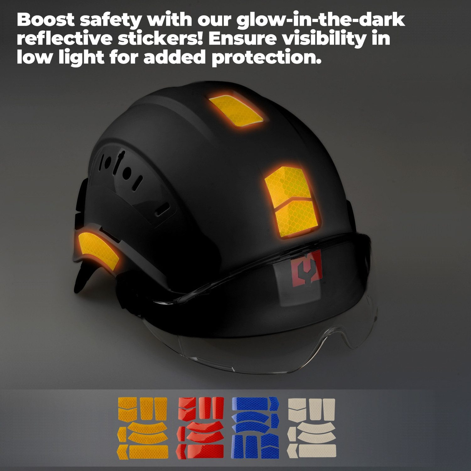 Mustbau Schutzhelm EN397 Schutzhelme mit Schweißband und Visier, 53 bis 63cm Verstellbarer Kopfumfang, strapazierfähiges ABS-Material – Bild 5 von 5