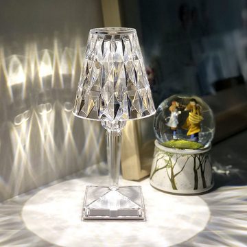 Sunicol LED Dekolicht LED-Tischlampe, Crystal Wine Cup Shape, dimmbar, wiederaufladbar, USB, wiederaufladbares Modell, Warmweiß, Naturweiß, Kaltweiß, für Raumdekoration Schreibtischlampe