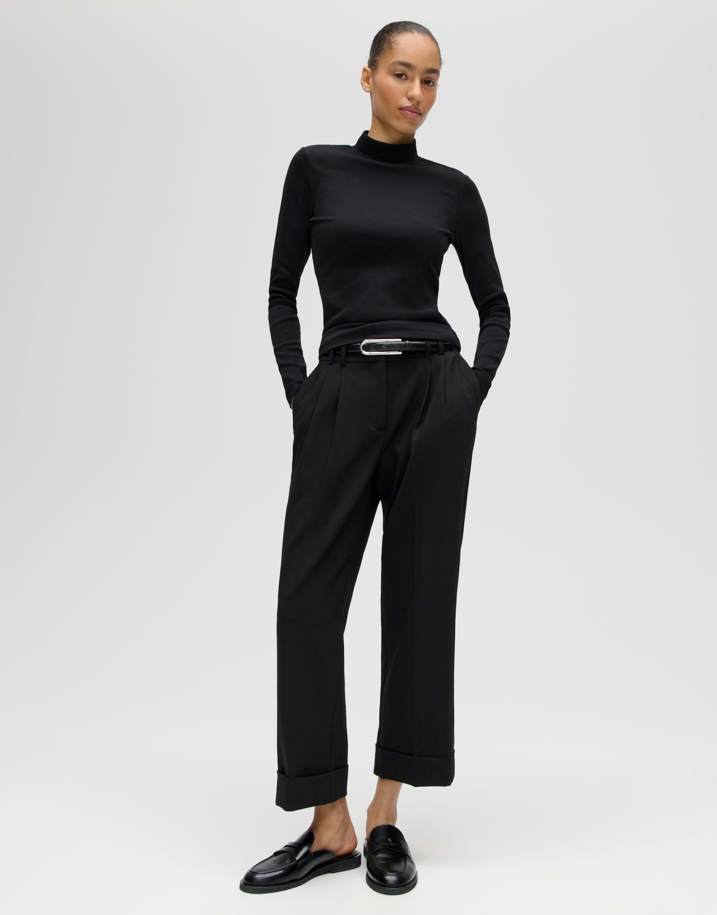 OPUS Longsleeve Somy rib aus weichem Jersey Gerader Schnitt mit Rollkragen und feiner Rippung – Bild 5 von 5