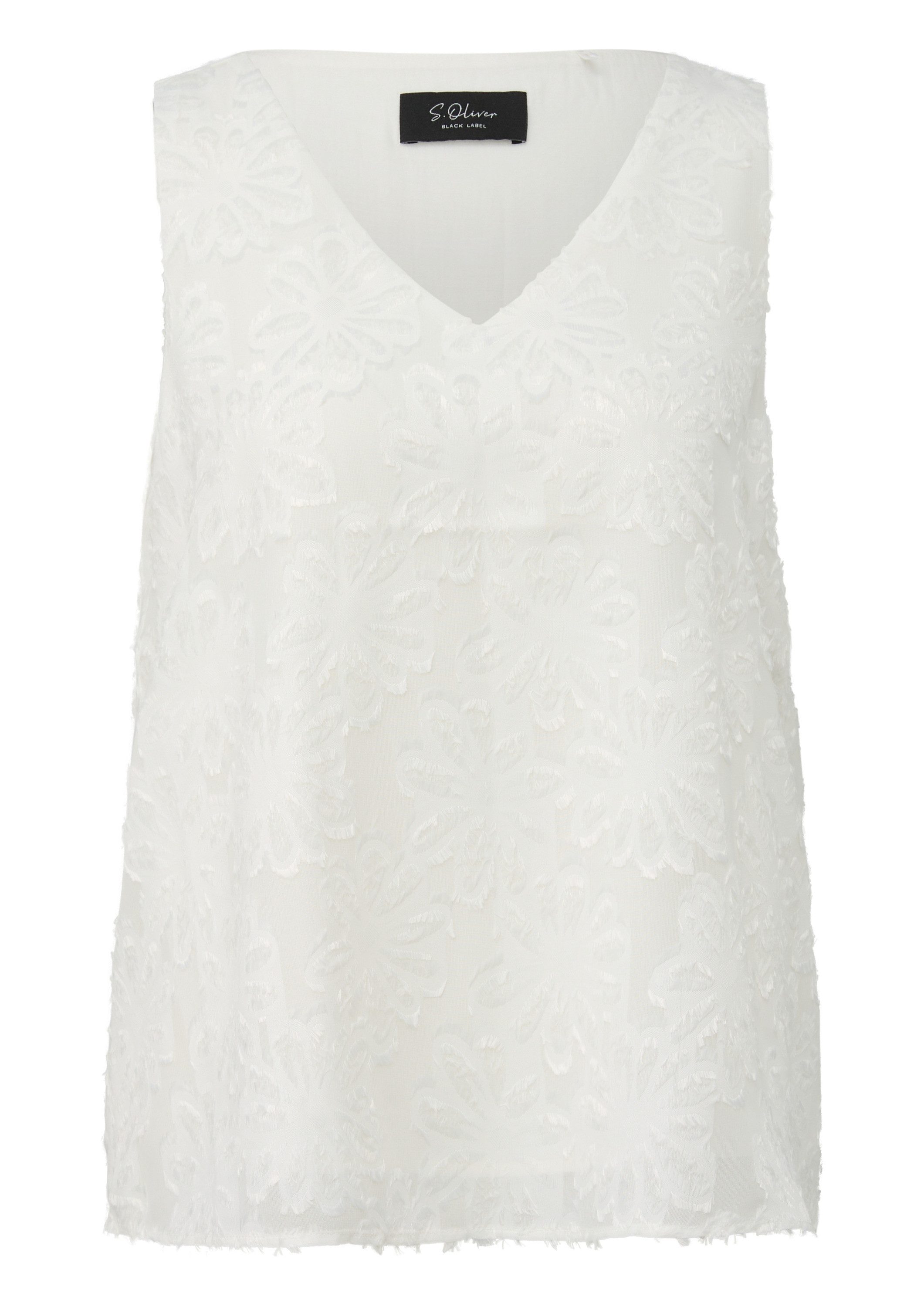 s.Oliver Blusentop Bluse Ärmellose Chiffon-Bluse mit V-Ausschnitt und flora günstig online kaufen