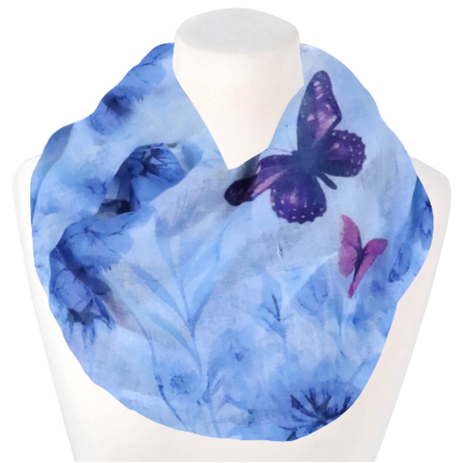 chic4home Loop Voyage Vibes, (1-St. 1-teilig), Damen Loop-Schal Schlauchschal Schmetterling Muster