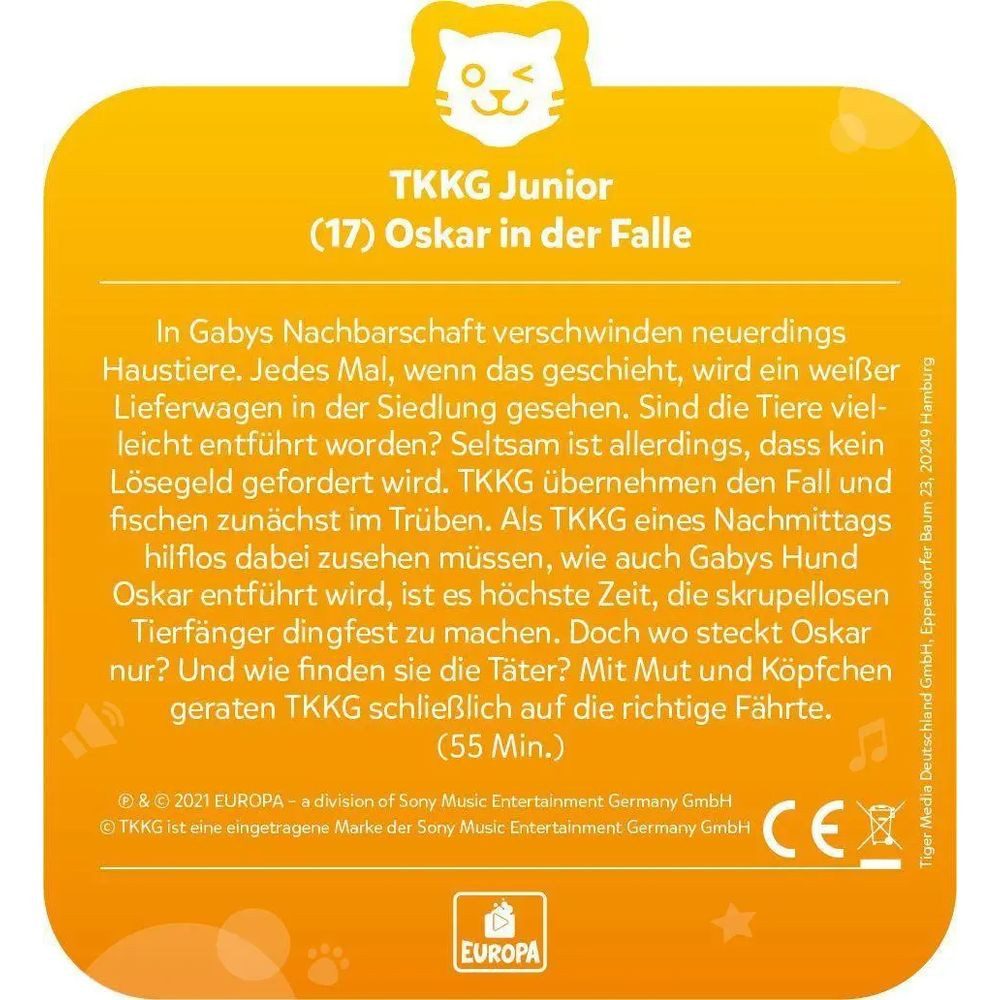 Tiger Media Deutschland GmbH Hörspiel tigercard - TKKG Junior - 17: Oskar in der Falle