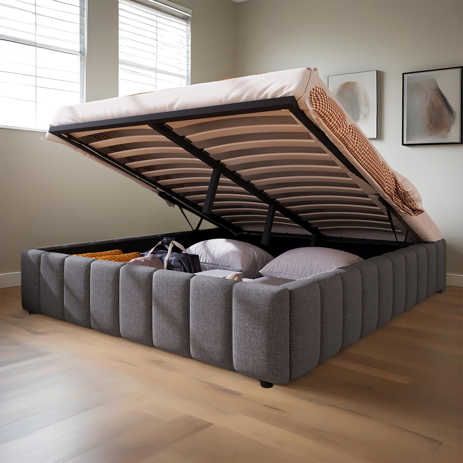 MODFU Polsterbett Stauraumbett (140x200 cm mit günstig online kaufen