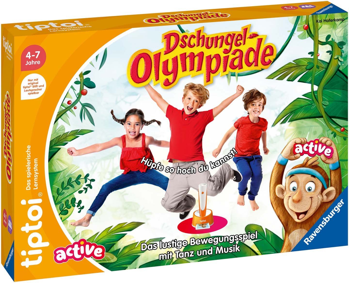 Ravensburger Spiel tiptoi® ACTIVE Dschungel-Olympiade, Bewegungsspiel, Made in Europe