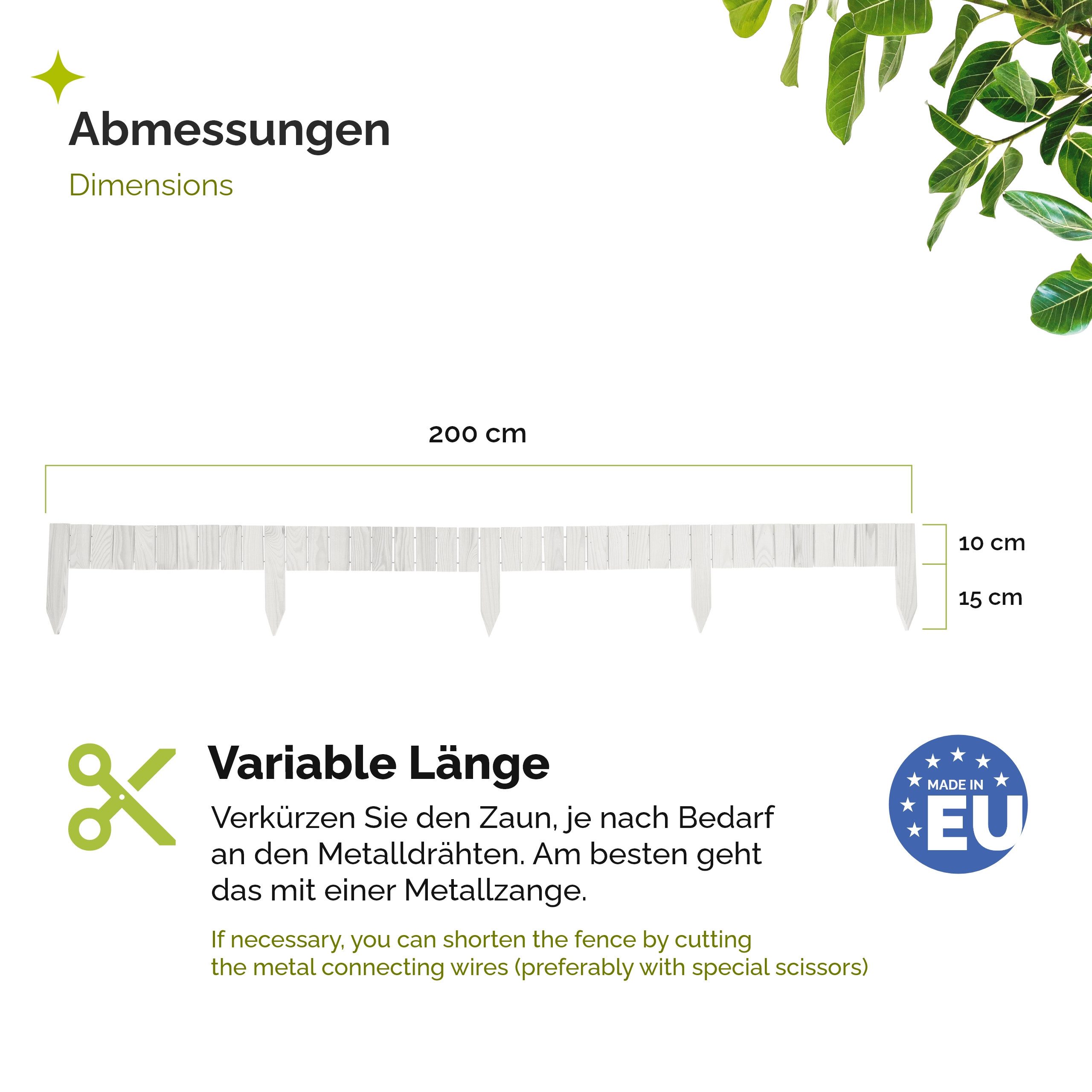 Garronda Rasenkante Beetumrandung Holz flexibel Garten Rollborder 200cm GD-0149