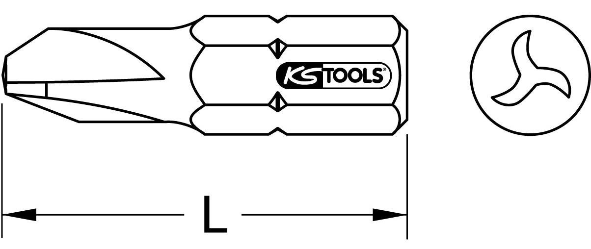 Thumbnail - KS Tools Bohrer- und Bitset 1/4" Bit TRIWING, 25mm, #4