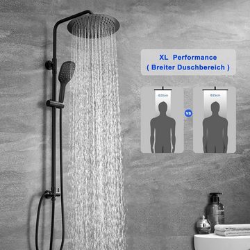 Görbach Duschsystem Regendusche Duschsystem ohne Duscharmatur Duschset Überkopfbrauseset, Höhe 150 cm, Hochwertiges Duschset mit XL-Kopf vielseitiger Handbrause flexibler