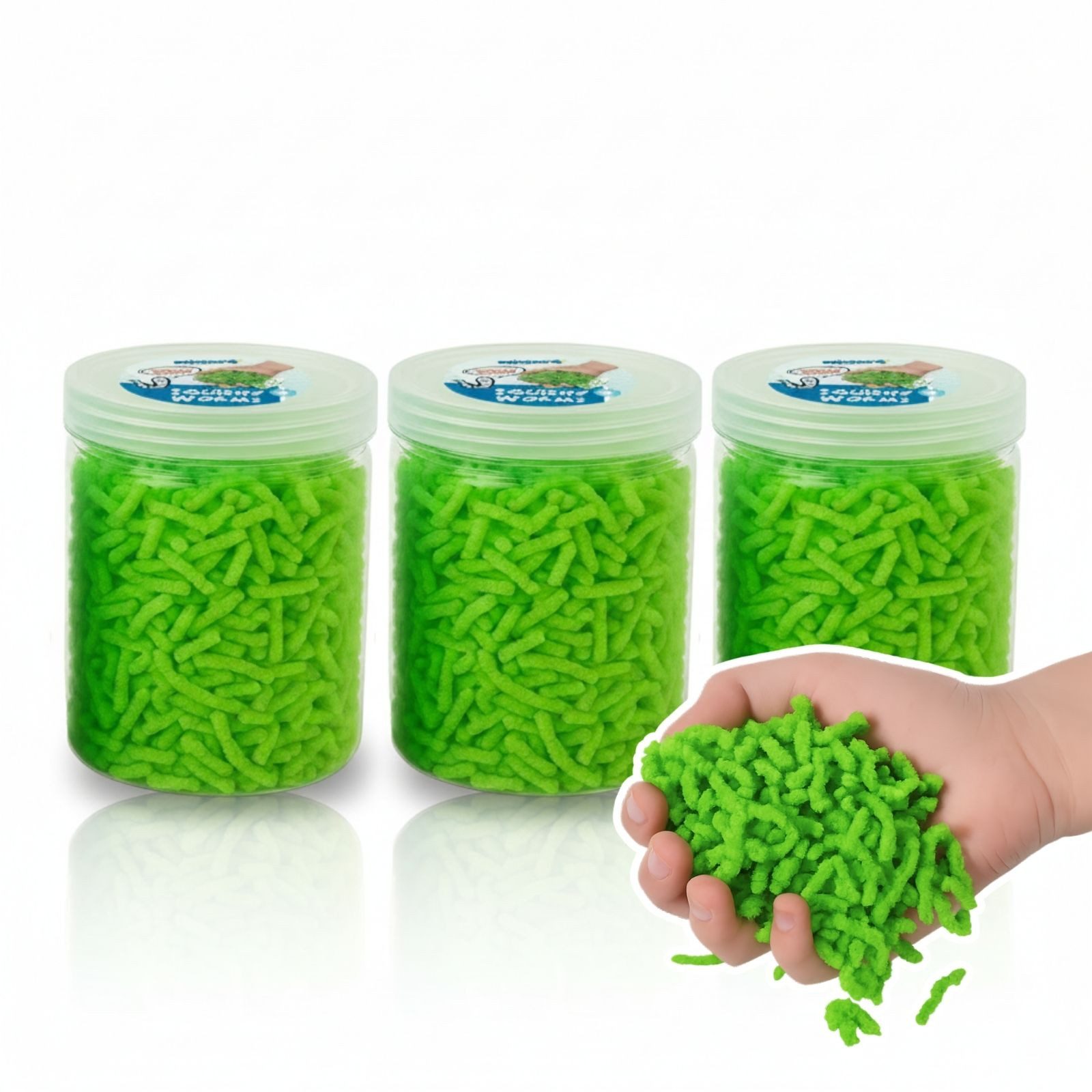 alldoro Fidget-Gadget Squishy Worms, 360g grüne Fidget-Würmchen, Sensorisches Anti-Stress Spielzeug mit coolem Zappel-Effekt zum Kneten