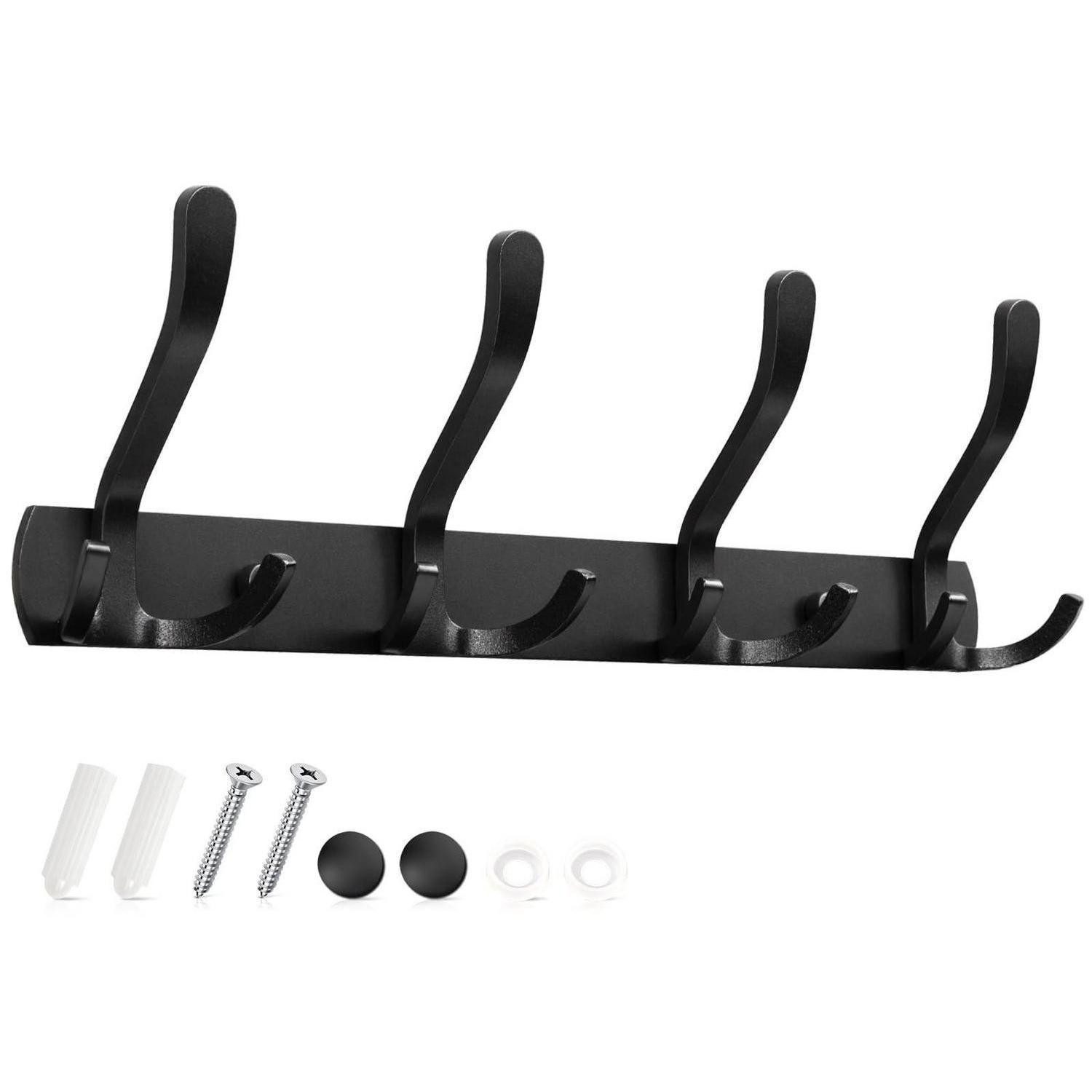 LuxusKollektion Wandgarderobe Garderobenhaken Metall Schwarz 12 Haken (1 St)