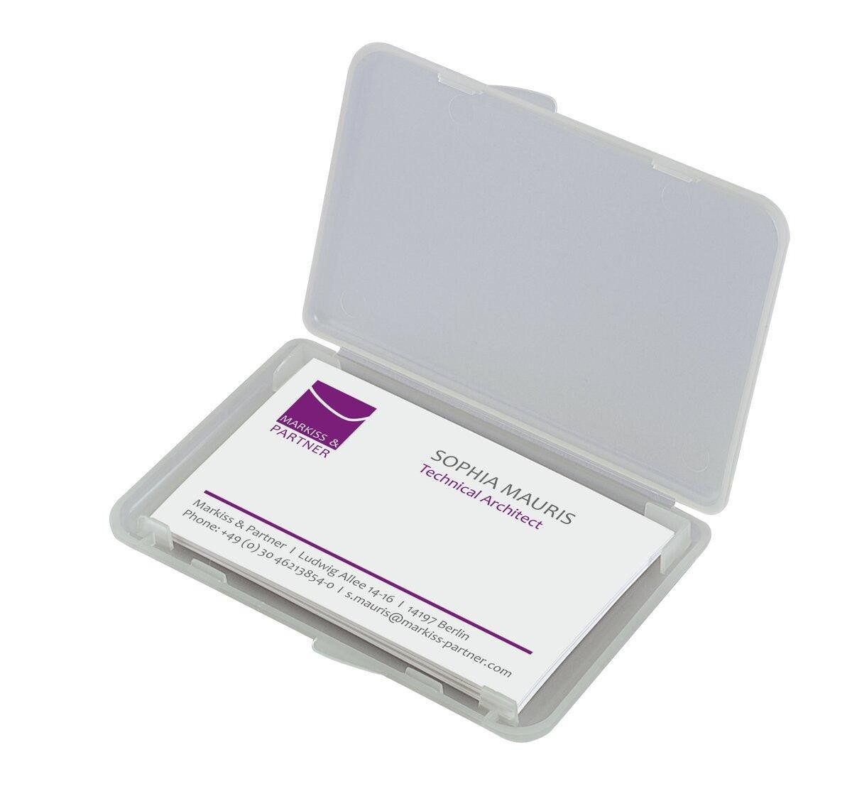 Sigel Aufbewahrungsbox Visitenkarten-Etui transparent für 15 Karten, matt