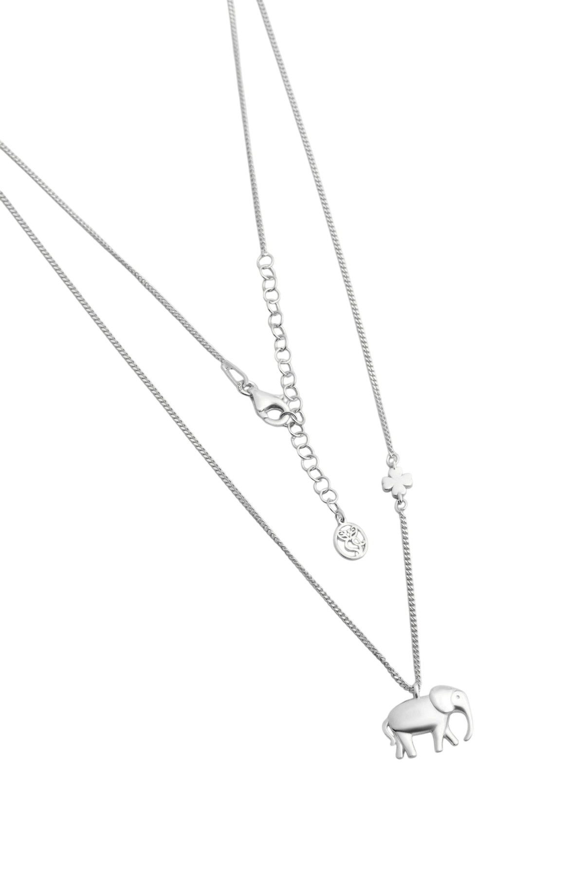 So CHIC... Kette mit Einhänger Halskette „Little Elephant“ aus 18 Karat Weißgold, 46 cm