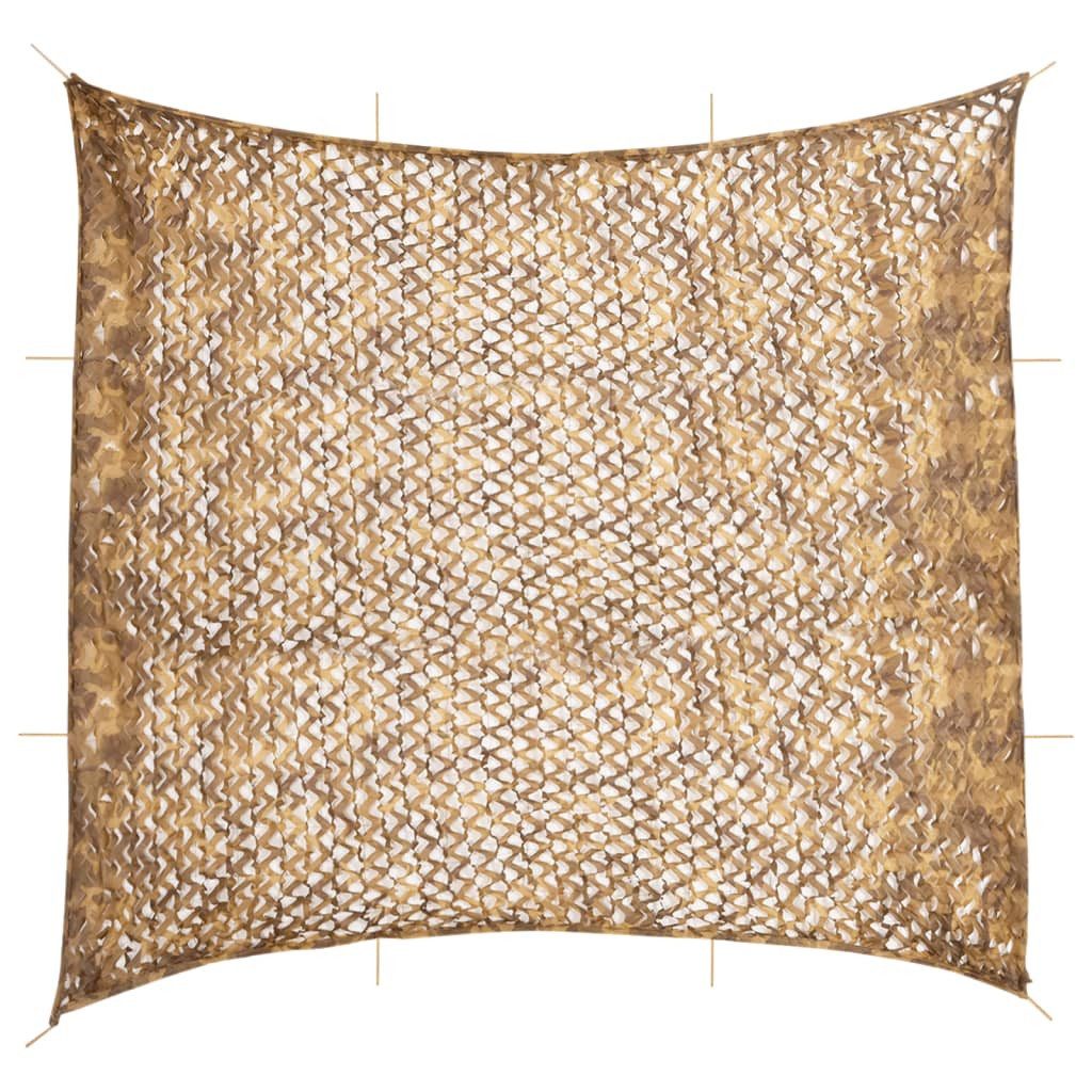 vidaXL Schutznetz Tarnnetz mit Aufbewahrungstasche 614x581 cm Sandfarbe, BxL: 581x614 m