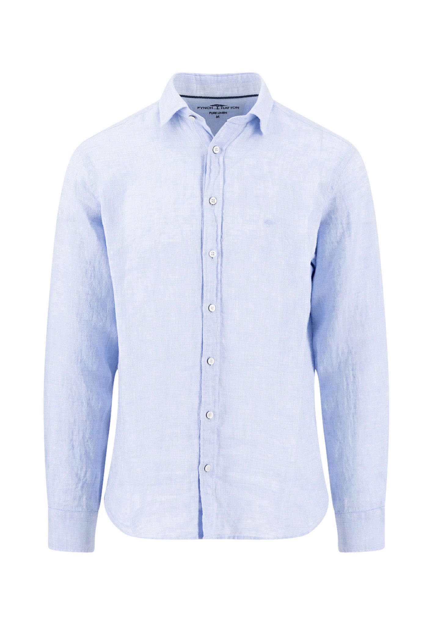 FYNCH-HATTON Leinenhemd mit Logo Stickerei