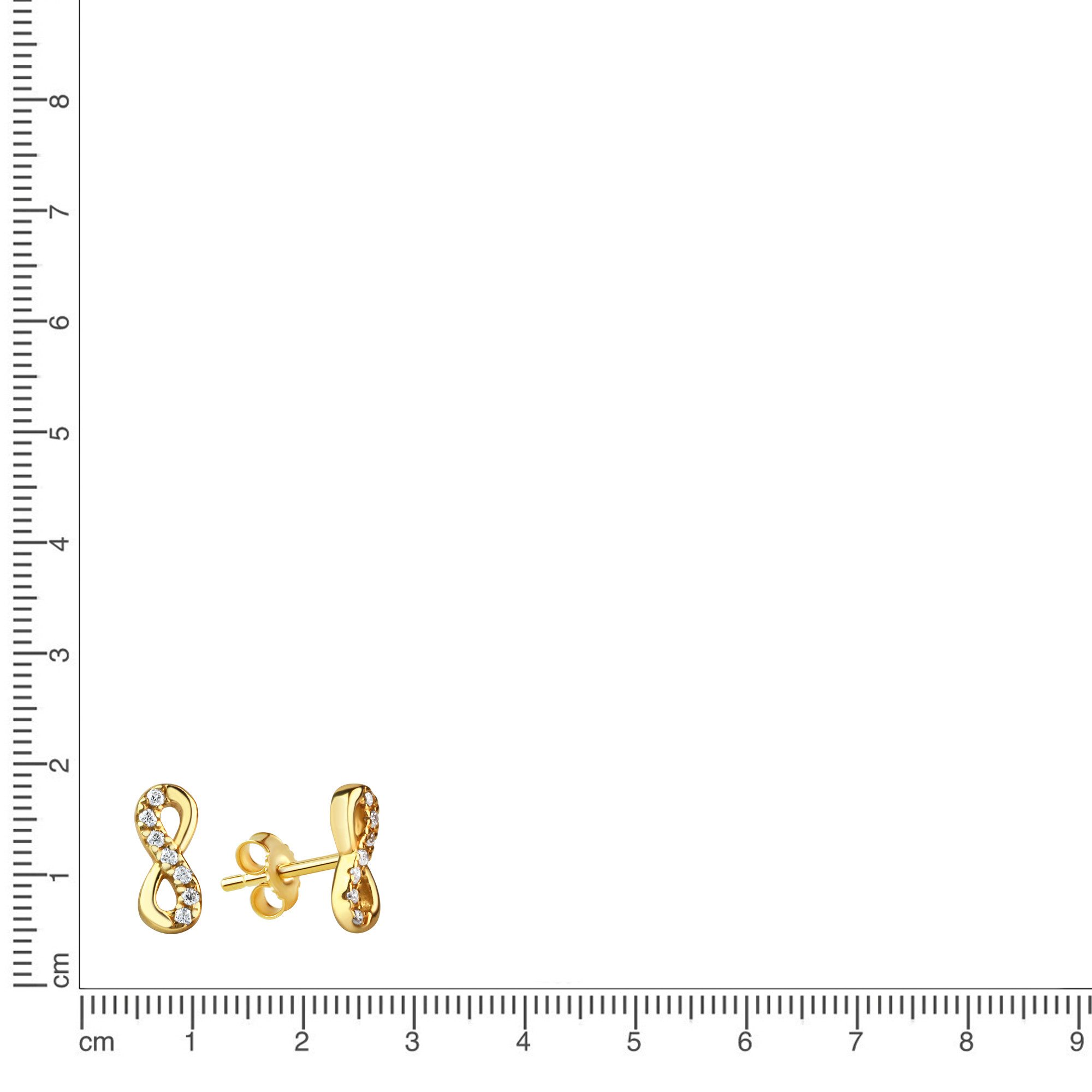 Vivance Paar Ohrstecker 925/- Sterling Silber vergoldet Infinity Zirkonia günstig online kaufen