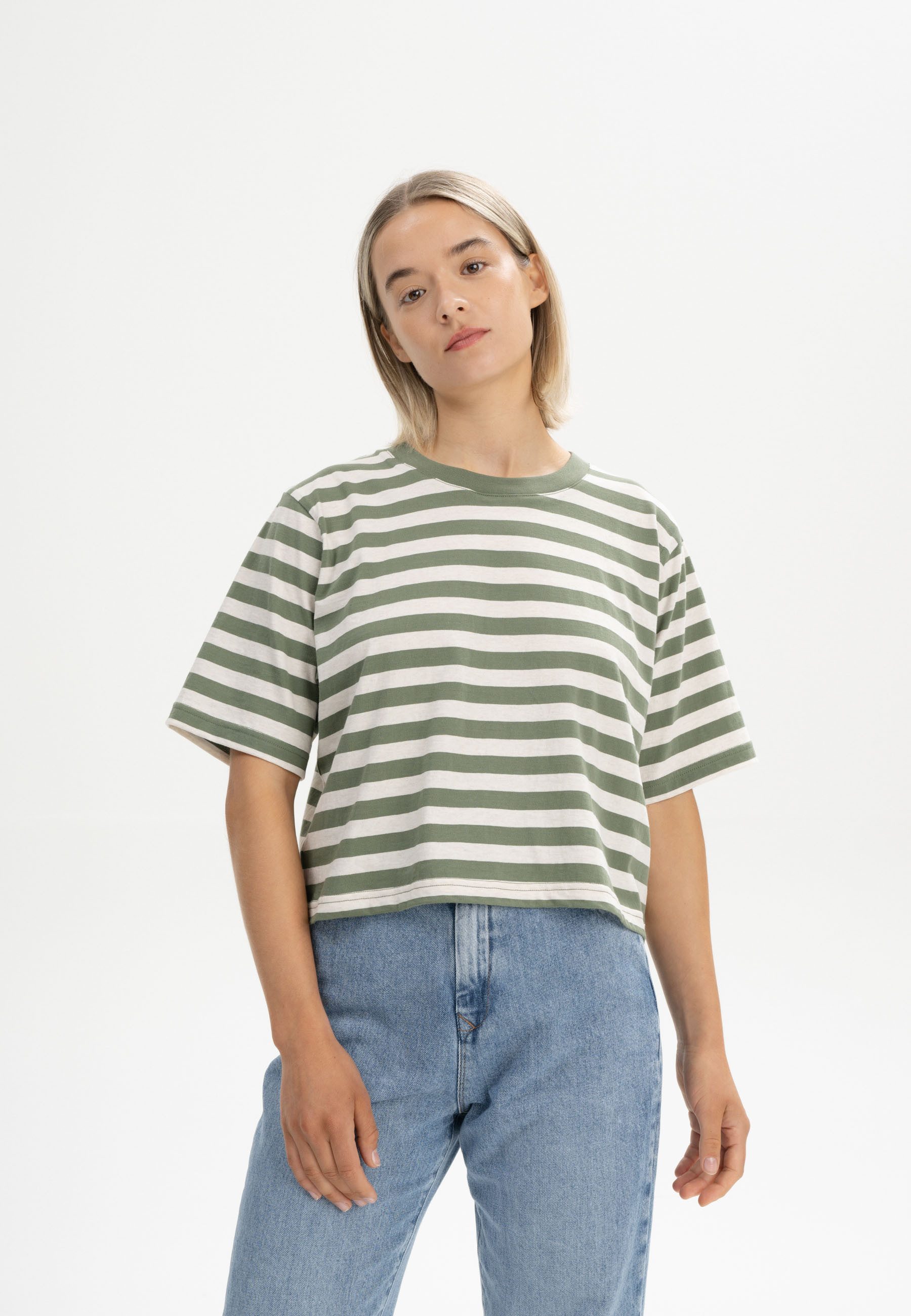 MELA Kurzarmshirt Cropped T-Shirt DESNA Stripes günstig online kaufen
