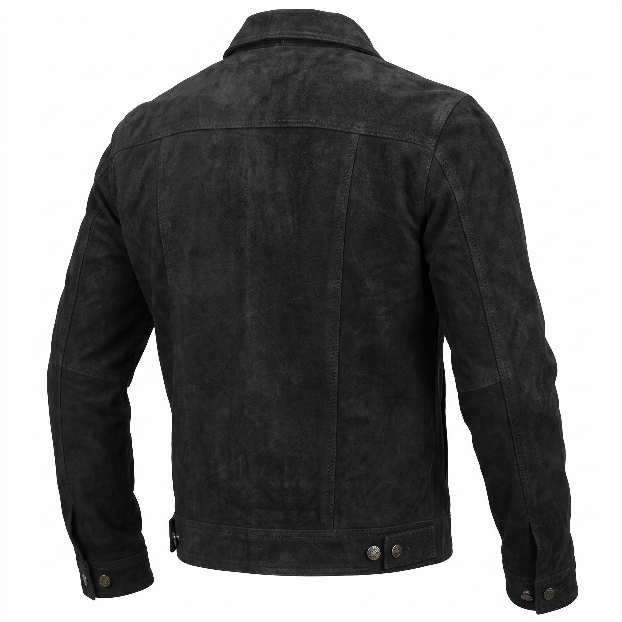 MDM Lederjacke Herren Jeans Jacke Lederjacke Nubuk Büffel Leder – Bild 3 von 5