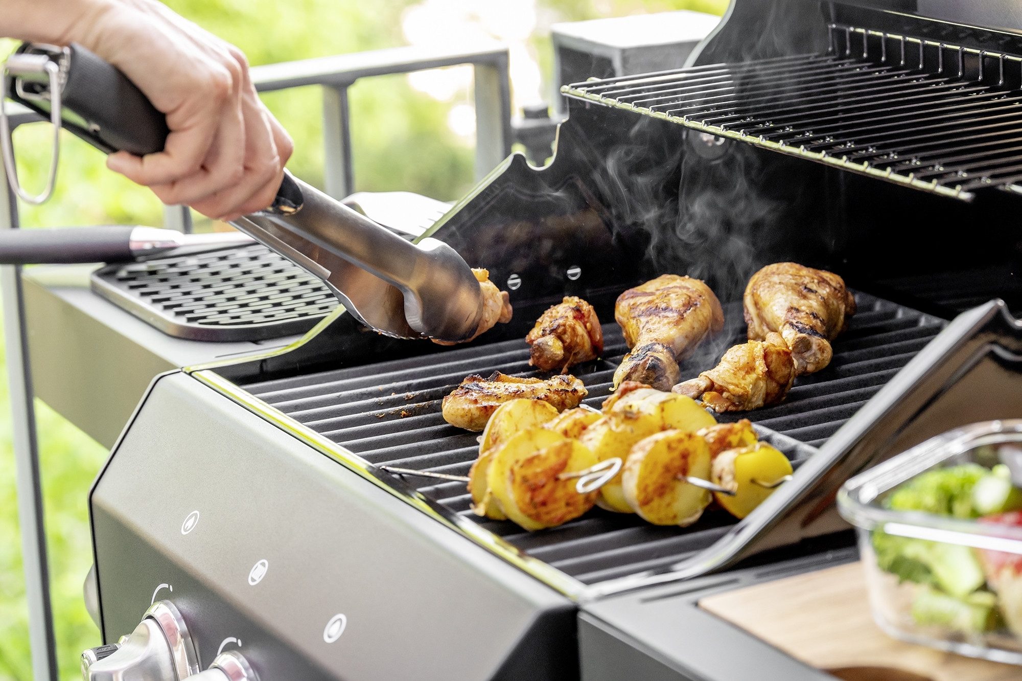 WENKO Grillbesteck-Set BBQ, (Set, 2 tlg), Pfannenwender & Grillzange, hitzebeständig, rostfreier Edelstahl