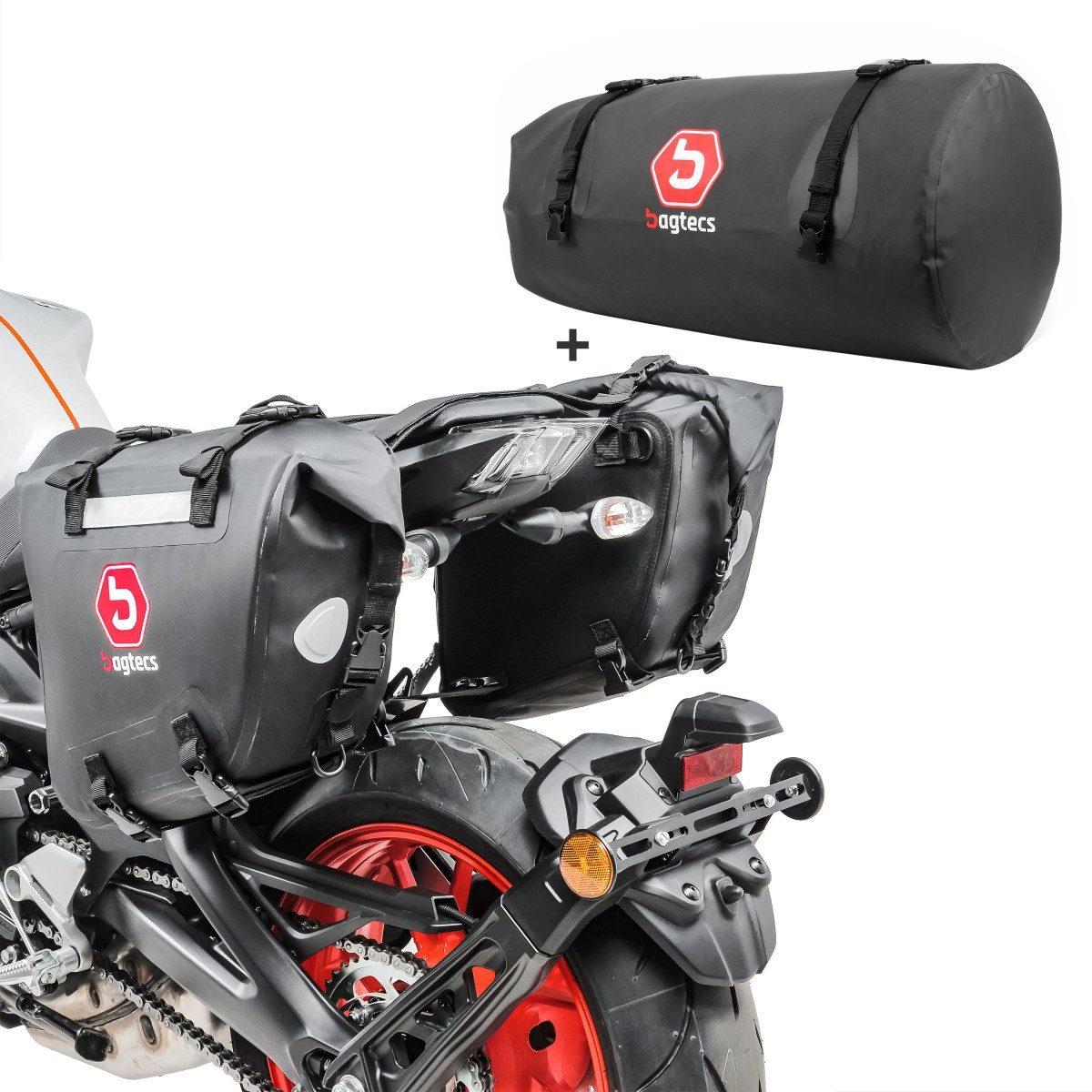Bagtecs Reisetasche Satteltaschen Set für Suzuki GSX-S 750 WB50 Hecktasche