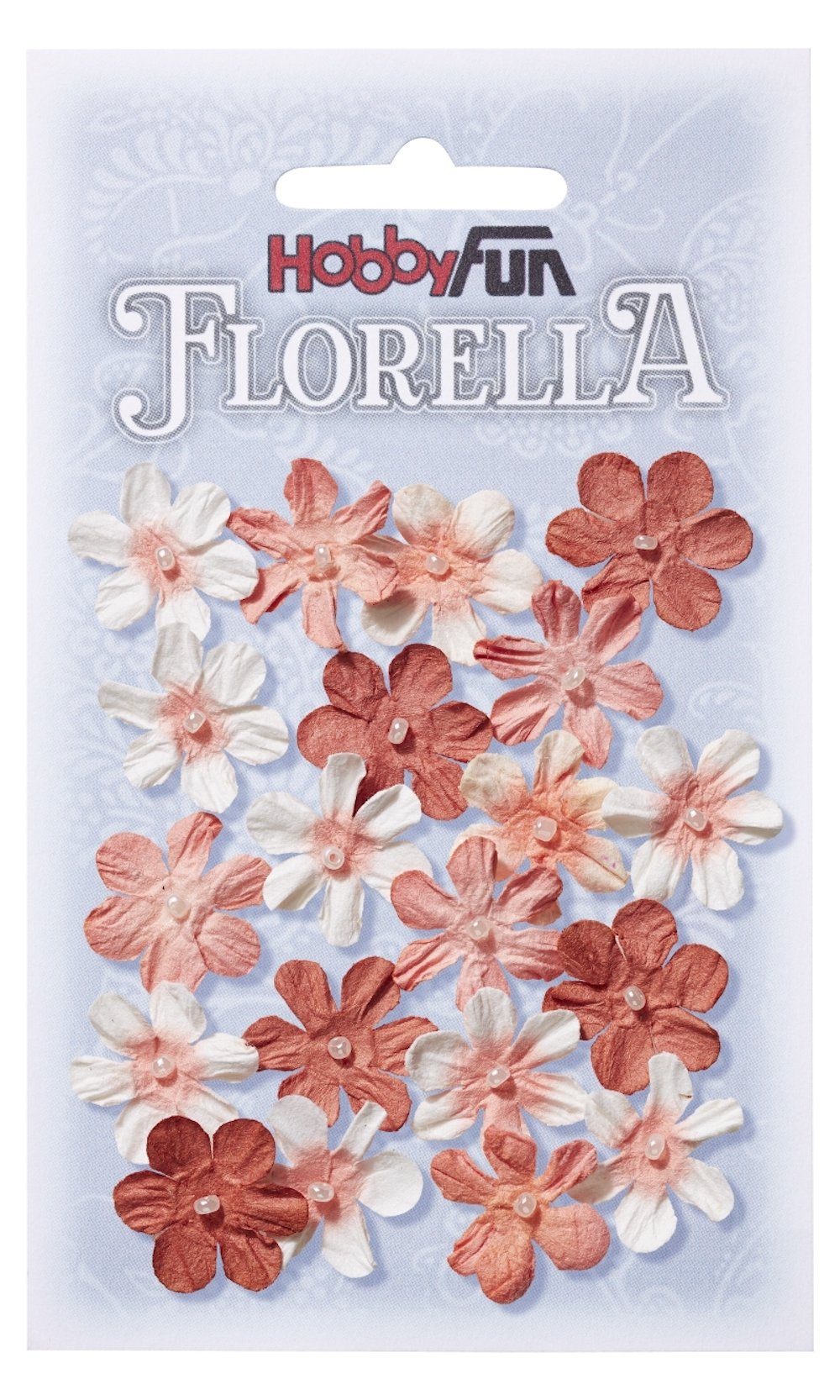 HobbyFun Dekofigur FLORELLA-Blüten aus Maulbeer-Papier, 2 cm, pfirsic